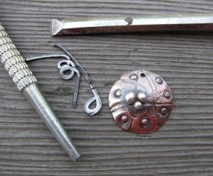 copper stamped pendant
