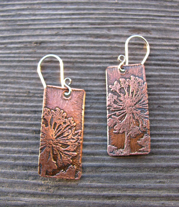 Dandelion copper pendants