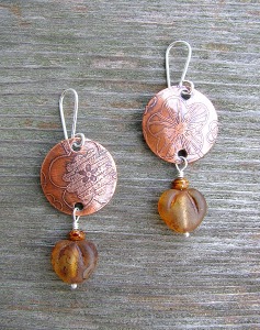 copper amber leaves